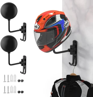 Helmet Hanger Wall Mount 180° Swivel Helmet Holder for Motorcycle Bike Racing Outerwear Sports Gear (2 Pack) Helmet Hanger Wall Mount 180° Swivel Helmet Holder for Motorcycle Bike Racing Outerwear Sports Gear (2 Pack)