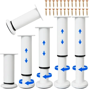 Adjustable Metal Cabinet Support Legs 4-7 In, White Furniture Feet Set of 6 Adjustable Outdoor Furniture Replacement Legs for Cabinet/Shelf/Dresser/Table, Heavy Duty Feet with Non-Slip Base (White) Adjustable Metal Cabinet Support Legs 4-7 In, White Furniture Feet Set of 6 Adjustable Outdoor Furniture Replacement Legs for Cabinet/Shelf/Dresser/Table, Heavy Duty Feet with Non-Slip Base (White)