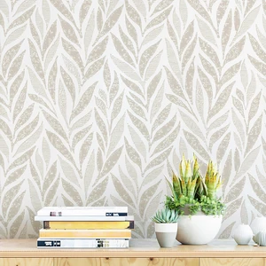 393"x17.3" Boho Peel and Stick Wallpaper Beige and White Wallpaper Leaf Self Adhesive Removable Wall Paper for Bathroom Bedroom Contact Paper for Walls Vinyl Roll 393"x17.3" Boho Peel and Stick Wallpaper Beige and White Wallpaper Leaf Self Adhesive Removable Wall Paper for Bathroom Bedroom Contact Paper for Walls Vinyl Roll