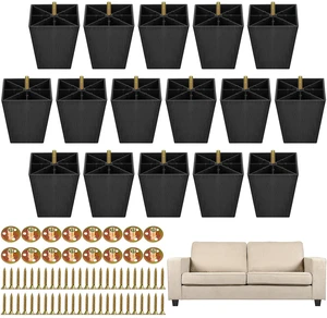 16 Pack 4 Inch Furniture Legs Plastic Sofa Couch Legs Square Tapered Feet Sofa Legs with M8 T-Nuts Screws for Legs Sofas Chairs Cabinets Dressers Beds, Black 16 Pack 4 Inch Furniture Legs Plastic Sofa Couch Legs Square Tapered Feet Sofa Legs with M8 T-Nuts Screws for Legs Sofas Chairs Cabinets Dressers Beds, Black