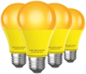 Sleep Light Bulb 4 Pack Dimmable A19 9W 1800K Warm Light Bulbs Amber Light Bulbs Equivalent to 60W,for Healthy Sleep,Blue Light Blocking,E26 Base for Bedroom, Baby Nursery Room,Night light Sleep Light Bulb 4 Pack Dimmable A19 9W 1800K Warm Light Bulbs Amber Light Bulbs Equivalent to 60W,for Healthy Sleep,Blue Light Blocking,E26 Base for Bedroom, Baby Nursery Room,Night light