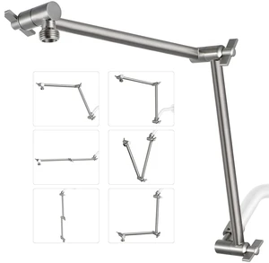 20 Inch Solid Brass Shower Head Extension Arm (Brushed Nickel) Rise or Lower Shower Head, All Metal, Height & Angle Adjustable Extender, Firmly Secure Shower Head, Easy to Install 20 Inch Solid Brass Shower Head Extension Arm (Brushed Nickel) Rise or Lower Shower Head, All Metal, Height & Angle Adjustable Extender, Firmly Secure Shower Head, Easy to Install