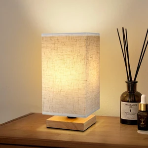 Small Square Bedside Table Lamp for Bedroom, Minimalist Wood Base & Round Fabric Shade, Mini Cute Cozy Warm Nightstand Boho Lamp, Study Desk Night Stand Light for Room, Dorm, Nursery, Living Room Small Square Bedside Table Lamp for Bedroom, Minimalist Wood Base & Round Fabric Shade, Mini Cute Cozy Warm Nightstand Boho Lamp, Study Desk Night Stand Light for Room, Dorm, Nursery, Living Room