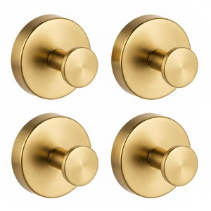 Suction Cup Gold Shower Hooks, Suction Towel Hooks for Bathrooms Waterproof, No Drill, Heavy Duty, Stainless Steel, Removable, Renter Friendly, Easy to Install, Gold 4 Pcs Suction Cup Gold Shower Hooks, Suction Towel Hooks for Bathrooms Waterproof, No Drill, Heavy Duty, Stainless Steel, Removable, Renter Friendly, Easy to Install, Gold 4 Pcs
