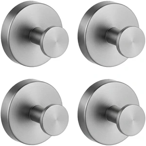 Suction Cup Shower Hooks, Suction Towel Hooks for Bathrooms Waterproof, No Drill, Heavy Duty, Stainless Steel, Removable, Renter Friendly, Easy to Install, Silver 4 Pcs Suction Cup Shower Hooks, Suction Towel Hooks for Bathrooms Waterproof, No Drill, Heavy Duty, Stainless Steel, Removable, Renter Friendly, Easy to Install, Silver 4 Pcs