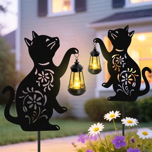 Solar Cat Hanging Lantern Outdoor, 2 Pack Black Cat Solar Lights, Cat Lover Gifts for Women Mom Grandma Birthday Mother's Day, Waterproof Garden Ornaments Decor Outside Backyard Patio Pathway Solar Cat Hanging Lantern Outdoor, 2 Pack Black Cat Solar Lights, Cat Lover Gifts for Women Mom Grandma Birthday Mother's Day, Waterproof Garden Ornaments Decor Outside Backyard Patio Pathway