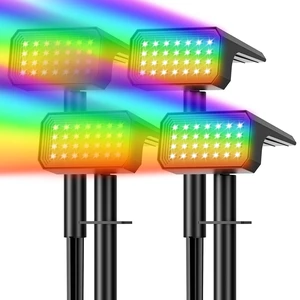 Color Changing Solar Spot Lights Outdoor Waterproof, 10 Pack, 28 LED RGB IP67, 7 Modes Auto On/Off, Solar Powered Spotlights for Yard Garden Landscape Pathway Walkway Tree Patio Driveway Color Changing Solar Spot Lights Outdoor Waterproof, 10 Pack, 28 LED RGB IP67, 7 Modes Auto On/Off, Solar Powered Spotlights for Yard Garden Landscape Pathway Walkway Tree Patio Driveway