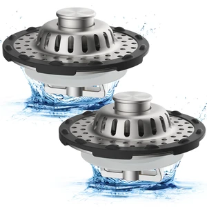 2PCS Universal Metal Bathtub Drain Stopper Top Hair Catcher, Brushed Nickel Shower Drain Tub Stopper with Stainless Steel Visible Filter Basket, Upgraded 3 in 1 Pop-up Drain Plug for 1.5 to 2.4" Hole 2PCS Universal Metal Bathtub Drain Stopper Top Hair Catcher, Brushed Nickel Shower Drain Tub Stopper with Stainless Steel Visible Filter Basket, Upgraded 3 in 1 Pop-up Drain Plug for 1.5 to 2.4" Hole