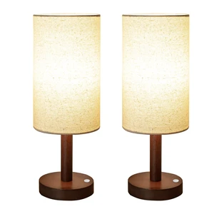 Cordless Table Lamp, 3 Color Portable Battery Lamp Wood Base 2Pcs Small Bedside Lamp for Night Stands, Desk Lamps for Reading Living Room, Office (Bulb Included) (Walnut Wood Cordless(2)) Cordless Table Lamp, 3 Color Portable Battery Lamp Wood Base 2Pcs Small Bedside Lamp for Night Stands, Desk Lamps for Reading Living Room, Office (Bulb Included) (Walnut Wood Cordless(2))