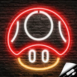 Gaming Neon Sign, Mushroom Neon Sign for Game Room Decor, Man Cave, Kids Room - Gaming Mushroom Wall Decor - Gamer Gifts for Boys, Kids (Red) Gaming Neon Sign, Mushroom Neon Sign for Game Room Decor, Man Cave, Kids Room - Gaming Mushroom Wall Decor - Gamer Gifts for Boys, Kids (Red)