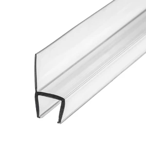 Frameless Shower Door Side Seal Strip for 1/4" (6mm) Glass Thickness, Vertical Polycarbonate H-Jamb 180 Degree Stop Water Leaking 78" Long Frameless Shower Door Side Seal Strip for 1/4" (6mm) Glass Thickness, Vertical Polycarbonate H-Jamb 180 Degree Stop Water Leaking 78" Long