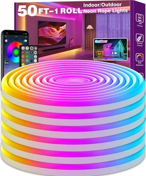 Led Neon Rope Lights 50FT,Control with App/Remote,Flexible Led Rope Lights,Multiple Modes,IP68 Outdoor RGB Neon Lights Waterproof,Music Sync Gaming Led Strip Lights for Bedroom Indoor Led Neon Rope Lights 50FT,Control with App/Remote,Flexible Led Rope Lights,Multiple Modes,IP68 Outdoor RGB Neon Lights Waterproof,Music Sync Gaming Led Strip Lights for Bedroom Indoor