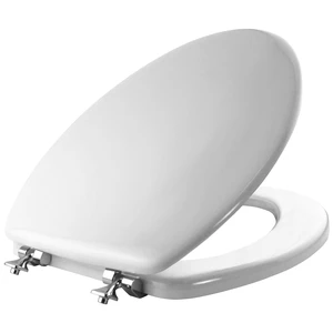 1844CP 000 Toilet Seat with Chrome Hinges will Never Come Loose, ELONGATE, White 1844CP 000 Toilet Seat with Chrome Hinges will Never Come Loose, ELONGATE, White