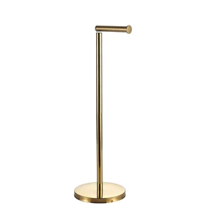 Toilet Paper Holder Standing On Floor Polished Gold, Tissue Holder On Floor with Reserve Storage Paper Rolls, Free-Standing Roll Paper Holder Toilet Paper Holder Standing On Floor Polished Gold, Tissue Holder On Floor with Reserve Storage Paper Rolls, Free-Standing Roll Paper Holder