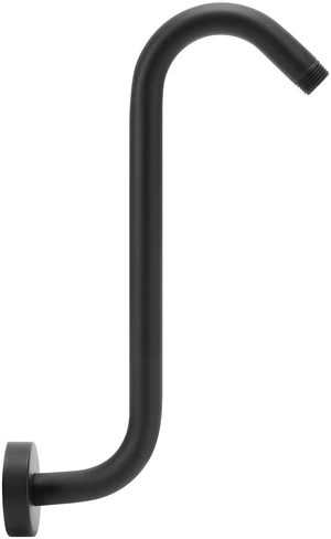 S Shaped Shower Head Riser Arm, Shower Extender Arm with Flange, Standard 1/2" Connection- Bathroom Accessory (12 Inch, Matte Black) S Shaped Shower Head Riser Arm, Shower Extender Arm with Flange, Standard 1/2" Connection- Bathroom Accessory (12 Inch, Matte Black)