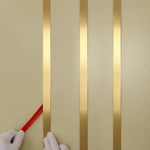 Gold Metalized Brushed Finish Molding Trim, Peel and Stick Strip for Mirror Frame, Wall, Fireplace and Home DIY Decoration (32.8 ft x 1.6 inch) Gold Metalized Brushed Finish Molding Trim, Peel and Stick Strip for Mirror Frame, Wall, Fireplace and Home DIY Decoration (32.8 ft x 1.6 inch)