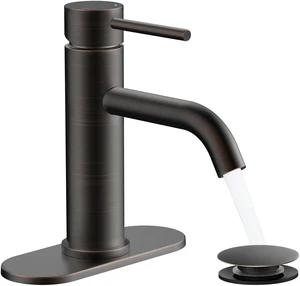 Bathroom Faucet 1 Hole, Single Handle Vainty Sink Faucets Bronze for 1 or 3 Hole 4 Inch Centerset Sink, with Pop-up Drain, NSF61 Certificate, for Rv Commercial Lavatory Restroom Basin Bathroom Faucet 1 Hole, Single Handle Vainty Sink Faucets Bronze for 1 or 3 Hole 4 Inch Centerset Sink, with Pop-up Drain, NSF61 Certificate, for Rv Commercial Lavatory Restroom Basin