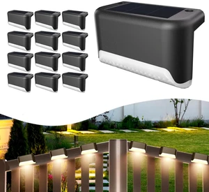 Solar Deck Lights Outdoor, 12Pcs Solar Step Lights, Waterproof LED Solar Lights for Outdoor Stairs, Step, Fence, Yard, Patio, Railing, Garden and Pathway Solar Deck Lights Outdoor, 12Pcs Solar Step Lights, Waterproof LED Solar Lights for Outdoor Stairs, Step, Fence, Yard, Patio, Railing, Garden and Pathway