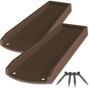 2 Pack Downspout Splash Block, 24" Rain Gutter Downspout Extensions with 4pc Fixing Nails,Gutter Downspout Splash Block, Drainage to Protect House Foundations (4 Piece|Brown) 2 Pack Downspout Splash Block, 24" Rain Gutter Downspout Extensions with 4pc Fixing Nails,Gutter Downspout Splash Block, Drainage to Protect House Foundations (4 Piece|Brown)