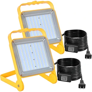 2-Pack LED Work Light with No Burn Risk, 10FT 18AWG US Plug Cord 8000LM,5000K Daylight,IP65,Adjustable Lighting Direction-Portable Work Light for Construction Site,Garage,Repai 2-Pack LED Work Light with No Burn Risk, 10FT 18AWG US Plug Cord 8000LM,5000K Daylight,IP65,Adjustable Lighting Direction-Portable Work Light for Construction Site,Garage,Repai