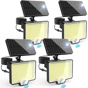 Solar Motion Sensor Outdoor Lights, Flood Lights Waterproof-4 Pack Cool White, 294 LED, 2600 Lm, Angle Adjustable Solar Powered Security Spot Lights for Porch Patio Yard Garage Fence Garden Solar Motion Sensor Outdoor Lights, Flood Lights Waterproof-4 Pack Cool White, 294 LED, 2600 Lm, Angle Adjustable Solar Powered Security Spot Lights for Porch Patio Yard Garage Fence Garden