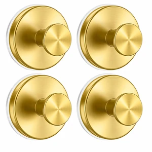 Suction Cup Hooks for Shower, Shower Hooks for Inside Shower, No Drill Bathroom Hooks for Towels and Robes, Removable Suction Hooks for Glass, Mirror, Tile, Waterproof Rustproof,Gold (4 Pack) Suction Cup Hooks for Shower, Shower Hooks for Inside Shower, No Drill Bathroom Hooks for Towels and Robes, Removable Suction Hooks for Glass, Mirror, Tile, Waterproof Rustproof,Gold (4 Pack)