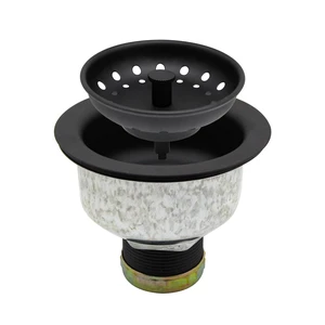 Black Deep Locking Kitchen Sink Basket Strainer with Drain Stopper Black Deep Locking Kitchen Sink Basket Strainer with Drain Stopper