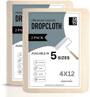 4x12ft Recycled Cotton All Purpose Canvas Tarp Cover Painter Drop Cloth-2Pk Top Cotton Reusable Paint Drop Cloth,Canvas Tarp Cover for Painter, Furniture, Floor Protection, Painters Dropcloth 4x12ft Recycled Cotton All Purpose Canvas Tarp Cover Painter Drop Cloth-2Pk Top Cotton Reusable Paint Drop Cloth,Canvas Tarp Cover for Painter, Furniture, Floor Protection, Painters Dropcloth