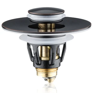 Universal Bathroom Sink Stopper - Bounce Wash Basin Drain Filter, Stainless Steel Pop Up Drain Stopper, 1.25" Bullet Core Sink Stopper, Sink Drain Plug with Anti-Clogging Strainer, Oil Rubbed Bronze Universal Bathroom Sink Stopper - Bounce Wash Basin Drain Filter, Stainless Steel Pop Up Drain Stopper, 1.25" Bullet Core Sink Stopper, Sink Drain Plug with Anti-Clogging Strainer, Oil Rubbed Bronze