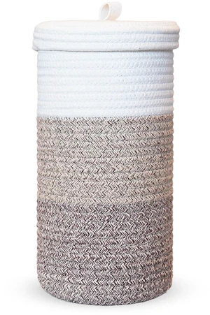 Toilet Paper Holder Handmade Woven Cotton Toilet Paper Stand & Storage Basket with Lid, Freestanding Organizer for Bathroom, Fits 3 Mega Rolls Gradient Brown 14'' x 7'' Toilet Paper Holder Handmade Woven Cotton Toilet Paper Stand & Storage Basket with Lid, Freestanding Organizer for Bathroom, Fits 3 Mega Rolls Gradient Brown 14'' x 7''