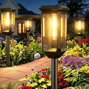 Solar Pathway Lights Outdoor 2 Pack, Bright Solar Garden Lights Solar Pathway Lights Outdoor 2 Pack, Bright Solar Garden Lights