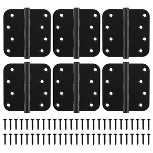 Ball Bearing Door Hinges, 4 x 4 Inch, 5/8" Radius,Matte Black, 6 Pack Heavy Duty Stainless Steel, Smooth and Quiet, Non Removable Pin Ball Bearing Door Hinges, 4 x 4 Inch, 5/8" Radius,Matte Black, 6 Pack Heavy Duty Stainless Steel, Smooth and Quiet, Non Removable Pin