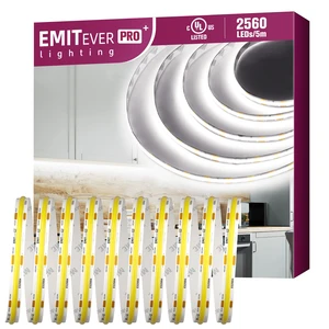 COB LED Strip Lights 5000K 24V, 16.4ft/5m, 2560LEDs, UL Listed White Tape Light Premium High Density,for Bedroom,Kitchen,Cabinet,360+Lumens/ft,Ra 90+ (Power Supply Sold Separately) COB LED Strip Lights 5000K 24V, 16.4ft/5m, 2560LEDs, UL Listed White Tape Light Premium High Density,for Bedroom,Kitchen,Cabinet,360+Lumens/ft,Ra 90+ (Power Supply Sold Separately)