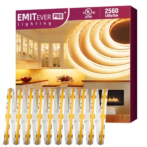 COB LED Strip Lights 2700K 24V, 16.4ft/5m, 2560LEDs, UL Listed Warm White Tape Light Premium High Density,for Bedroom, Kitchen,Cabinets,360+Lumens/ft,Ra 90+ (Power Supply Sold Separately) COB LED Strip Lights 2700K 24V, 16.4ft/5m, 2560LEDs, UL Listed Warm White Tape Light Premium High Density,for Bedroom, Kitchen,Cabinets,360+Lumens/ft,Ra 90+ (Power Supply Sold Separately)