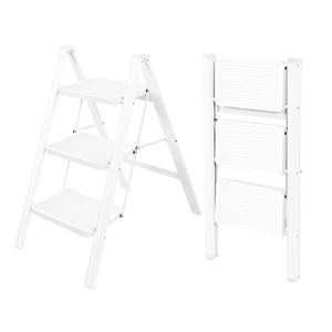 3 Step Ladder,Lightweight Folding Step Stool with Wide Anti-Slip Pedal, 330LBS Capacity, Heavy Duty,Sturdy Iron Metal Step Stool for Home, Kitchen, Closet, Adults,White 3 Step Ladder,Lightweight Folding Step Stool with Wide Anti-Slip Pedal, 330LBS Capacity, Heavy Duty,Sturdy Iron Metal Step Stool for Home, Kitchen, Closet, Adults,White