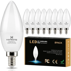 8 Pack E12 LED Ceiling Fan Light Bulbs 60W Equivalent 5000K Daylight Type B Candelabra Light Bulbs, Small Base Candle B11 Chandelier Light Bulb, 6 Watt LED, 600LM, CRI85+, 120VAC, Non-Dimmable 8 Pack E12 LED Ceiling Fan Light Bulbs 60W Equivalent 5000K Daylight Type B Candelabra Light Bulbs, Small Base Candle B11 Chandelier Light Bulb, 6 Watt LED, 600LM, CRI85+, 120VAC, Non-Dimmable