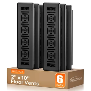 Floor Register 2x10, 6 Pack Black Floor Vent Covers, Heavy Duty Steel Walkable Floor Vents, Vent Covers for Home Floor Floor Register 2x10, 6 Pack Black Floor Vent Covers, Heavy Duty Steel Walkable Floor Vents, Vent Covers for Home Floor