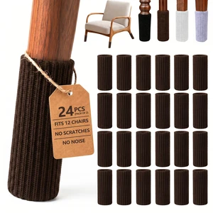 24 PCs Furniture Leg Socks - Coffee Knitted Furniture Socks, Double Thickness Chair Leg Floor Protectors, High Elastic Chair Leg Covers Furniture Caps Set, Move Easily and Reduce Noise (Pack of 2) 24 PCs Furniture Leg Socks - Coffee Knitted Furniture Socks, Double Thickness Chair Leg Floor Protectors, High Elastic Chair Leg Covers Furniture Caps Set, Move Easily and Reduce Noise (Pack of 2)