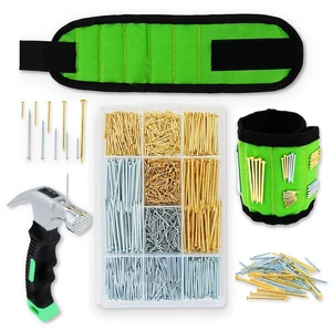 1002pcs Hardware Nails Assortment Kit, Nails for Hanging Pictures, Small Wall Nails for Hanging, Finishing Nails, Common Wood Nails, Mini 8oz Claw Hammer and Nails Set with Magnetic Wristband 1002pcs Hardware Nails Assortment Kit, Nails for Hanging Pictures, Small Wall Nails for Hanging, Finishing Nails, Common Wood Nails, Mini 8oz Claw Hammer and Nails Set with Magnetic Wristband
