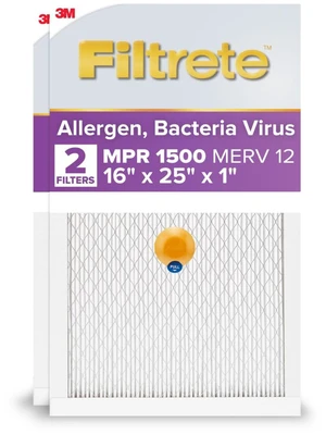 16x25x1 AC Furnace SMART Air Filter, MERV 12, MPR 1500, Track Filter Life With Bluetooth Enabled Sensor, CERTIFIED asthma & allergy friendly, 2-Pack (Actual Size15.719x24.72x0.78 in) 16x25x1 AC Furnace SMART Air Filter, MERV 12, MPR 1500, Track Filter Life With Bluetooth Enabled Sensor, CERTIFIED asthma & allergy friendly, 2-Pack (Actual Size15.719x24.72x0.78 in)