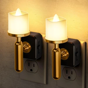 Flameless Candle Night Light,Night Lights Plug into Wall Dimmable LED Candle Night Light with Light Sensor, 0-100LM Nightlight Plug in, 3000K Soft White Nightlight for Bathroom Hallway,2 Pack Flameless Candle Night Light,Night Lights Plug into Wall Dimmable LED Candle Night Light with Light Sensor, 0-100LM Nightlight Plug in, 3000K Soft White Nightlight for Bathroom Hallway,2 Pack