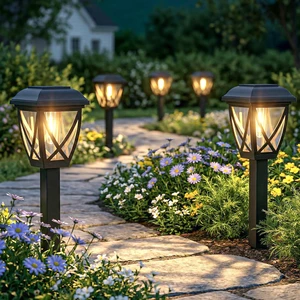 Solar Pathway Lights Outdoor 10 Pack, Warm White 3000K Solar Lights Auto On/Off Waterproof Energy Saving LED Landscape Lights for Garden Yard, Walkway, Driveway Decor Solar Pathway Lights Outdoor 10 Pack, Warm White 3000K Solar Lights Auto On/Off Waterproof Energy Saving LED Landscape Lights for Garden Yard, Walkway, Driveway Decor
