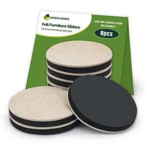 Felt Furniture Sliders for Hardwood Floors 8 PCS, 4 3/4" Beige Felt Furniture Pads for Hardwood Floors, Furniture Moving Sliders, Heavy Duty Felt Movers Sliders, Chair Leg Floor Protectors Felt Furniture Sliders for Hardwood Floors 8 PCS, 4 3/4" Beige Felt Furniture Pads for Hardwood Floors, Furniture Moving Sliders, Heavy Duty Felt Movers Sliders, Chair Leg Floor Protectors