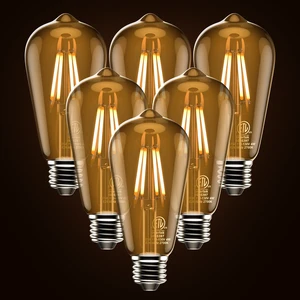 Edison Bulb ST58, 2700K, Dimmable, Vintage Style, 6-Pack 4W Edison Bulb ST58, 2700K, Dimmable, Vintage Style, 6-Pack 4W