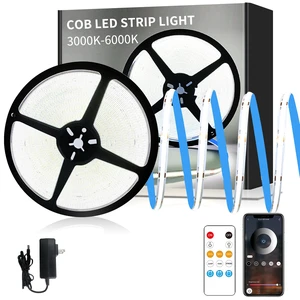 50FT COB LED Strip Lights 6000K White Dimmable DC 24V Flexible LED Tape Light for Bedroom, with Remote and app Control LED Light Strip,for DIY Home Decoration 50FT COB LED Strip Lights 6000K White Dimmable DC 24V Flexible LED Tape Light for Bedroom, with Remote and app Control LED Light Strip,for DIY Home Decoration