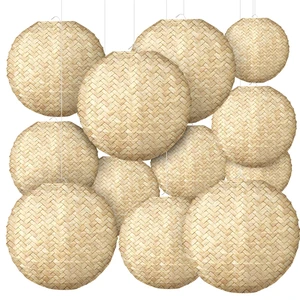 12pcs Burlap Paper Lanterns Hanging Decor 10in Boho Ceiling Lantern Boho Hanging Decor for Classroom Birthday Party Wedding, Farmhouse Home Decoration, Ceremonial Events, Collapsible 12pcs Burlap Paper Lanterns Hanging Decor 10in Boho Ceiling Lantern Boho Hanging Decor for Classroom Birthday Party Wedding, Farmhouse Home Decoration, Ceremonial Events, Collapsible