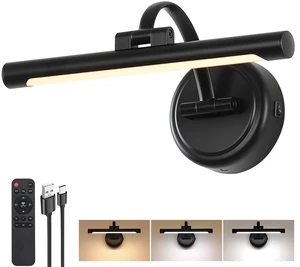 Rechargeable Picture Light for Wall, Cordless Art Lights Battery Operated, Dimmable Wall Light with Remote & Timer, 3 Color Modes for Paintings, Gallery, Artwork(Black, 12inch) Rechargeable Picture Light for Wall, Cordless Art Lights Battery Operated, Dimmable Wall Light with Remote & Timer, 3 Color Modes for Paintings, Gallery, Artwork(Black, 12inch)