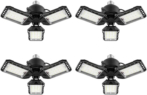 LED Garage Lights for Garage LED Bay Lighting, E26/E27, 4 Pack 3+1 Deformable Panels, Shop Barn Light Garage Ceiling Lights Bulb for Basement Warehouse Shop, 80W, 8000LM 6500K LED Garage Lights for Garage LED Bay Lighting, E26/E27, 4 Pack 3+1 Deformable Panels, Shop Barn Light Garage Ceiling Lights Bulb for Basement Warehouse Shop, 80W, 8000LM 6500K