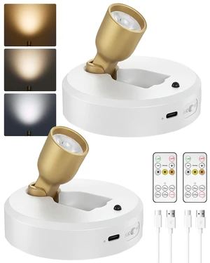 Spotlight Indoor, Rechargeable Battery Picture Lights, Wireless Uplights with Remote, Dimmable, 3 Color Temperatures, Timer, Accent Lighting for Plants, Trees, Art, Displays (2-Pack) Spotlight Indoor, Rechargeable Battery Picture Lights, Wireless Uplights with Remote, Dimmable, 3 Color Temperatures, Timer, Accent Lighting for Plants, Trees, Art, Displays (2-Pack)