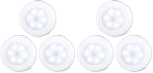 6 Pack 2.8 Motion Sensor Lights Indoor AAA Battery Operated, Stick on LED Puck Light for Stairs, Under Cabinet, Closet, Cool White 6 Pack 2.8 Motion Sensor Lights Indoor AAA Battery Operated, Stick on LED Puck Light for Stairs, Under Cabinet, Closet, Cool White